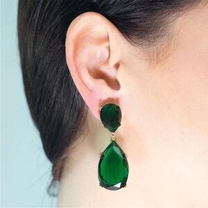 KENNETH LANE green stone earrings